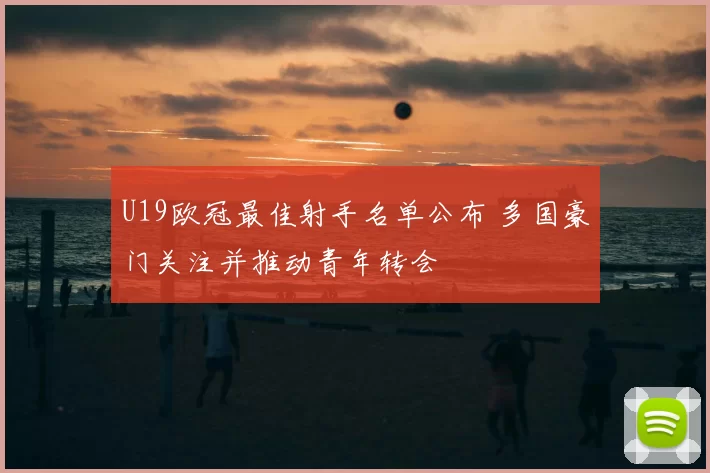U19欧冠最佳射手名单公布 多国豪门关注并推动青年转会